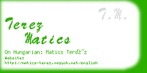 terez matics business card